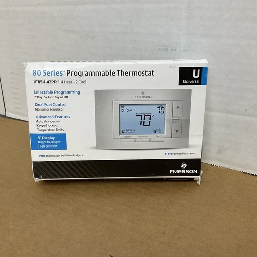 EMERSON 1F85U-42PR 4H 2 C PROGRAMMABLE THERMOSTAT DUAL FUEL UNIVERSAL