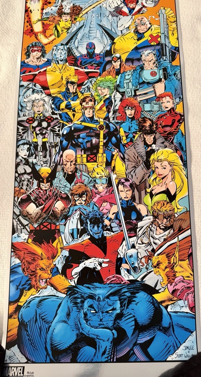 X-MEN UNIVERSE FOIL POSTER MARVEL COMICS JIM LEE SCOTT WILLIAMS