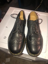 Doc Martens Black Leather Broke Wingtip Wingtips Oxford Men s Size 8