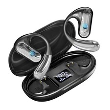 Open Ear Headphones with Mic, Over Ear Wireless Earbuds Ergonomic Earhook 80H...