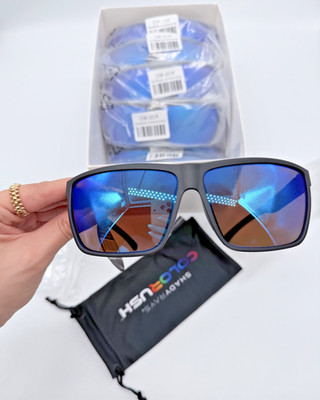 Shady Rays Cayman Polarized Sunglasses CM-2CR Matte Black Blue Lens UV400