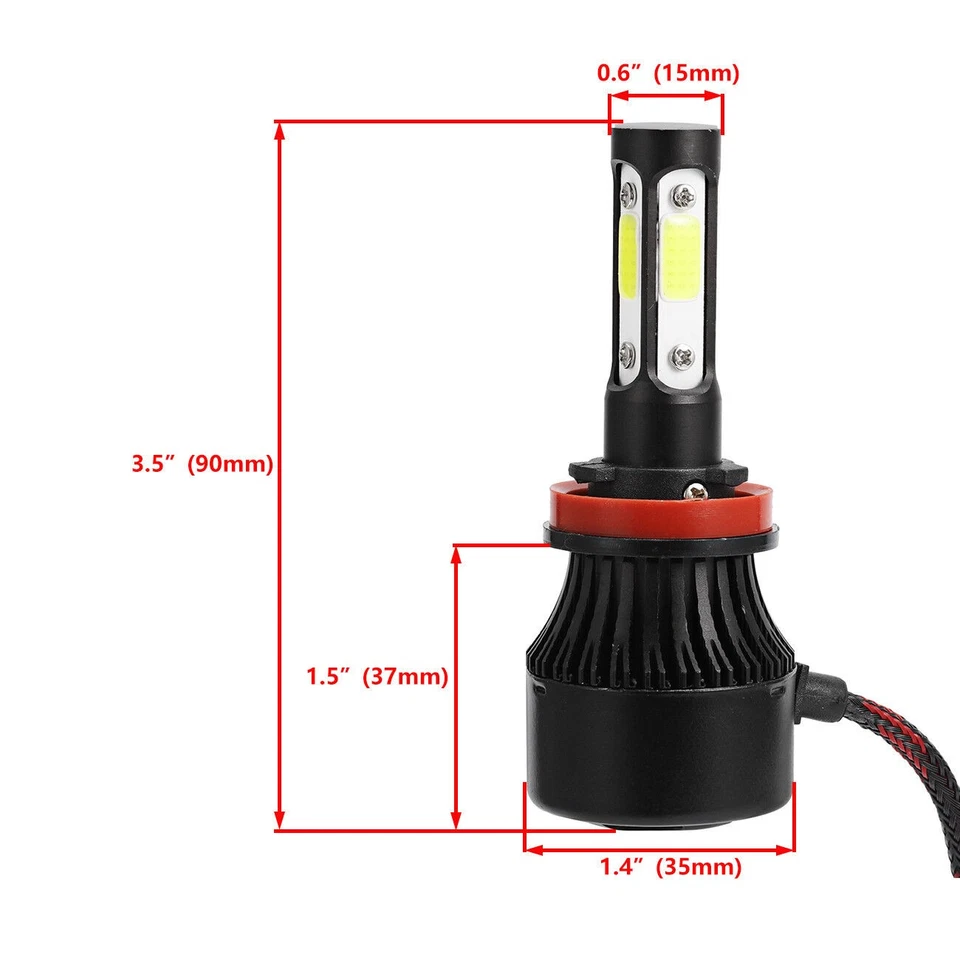 Combo 4X 9005 H11 faros LED haz alto bajo 6000K para Scion XB 2008-2015 Foto 3 de 4