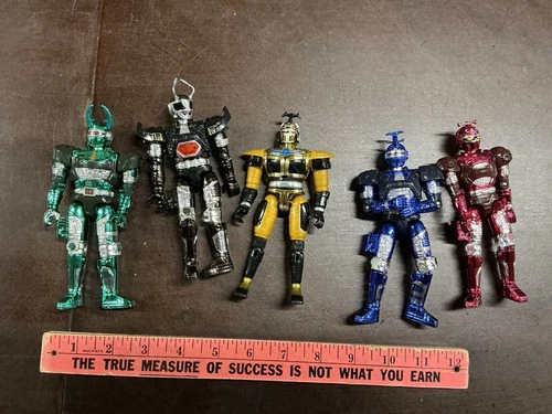 5x VTG Bandai Beetleborgs Chrome Bandai Action Figures 6" Tall. NO ACCESSORIES