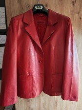 Giacca Donna Vera Pelle Rossa Taglia 44 Compagnia Italiana 
