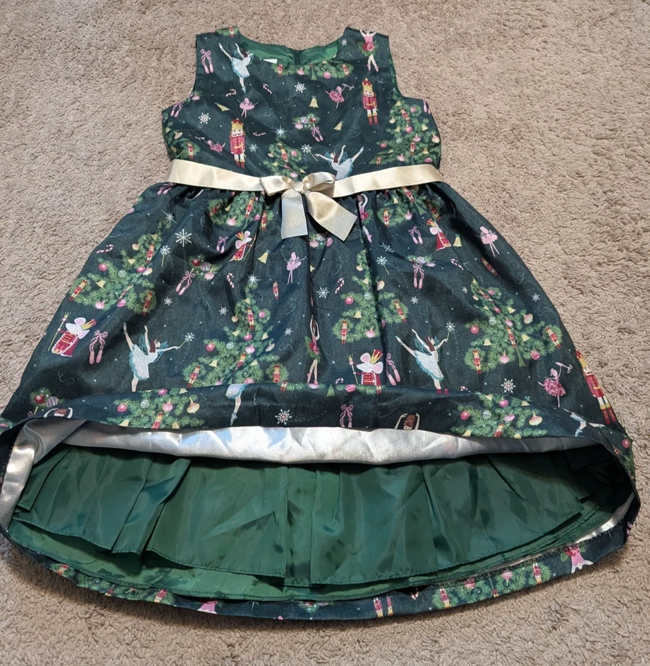 Bonnie Jean Nutcracker Christmas Dress Girl Sz 16 Green Holiday Ballerina Ballet - Image 3 of 4