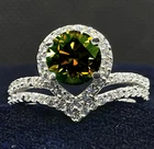 3.2 Ct Vvs1 Champagne Brown Round Moissanite Wedding Ring Sterling Silver Size 7
