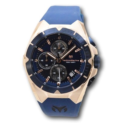 【週末セール】TEKNO NO.832 MG 1100 TechnoMarine Ocean Victory Men's 41mm Deep Blue Rose Gold Chrono