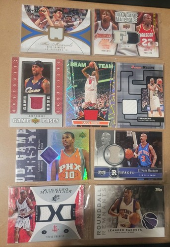 9 Card Game Used Jersey Lot Hall Of Famers Tim Duncan Clyde Drexler