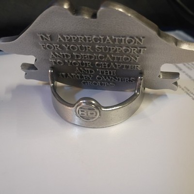  1997 Harley Davidson HOG Eagle Desktop Plaque with Original Display Sta