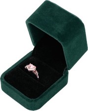 2 Pack Velvet Ring Boxes, Earring Pendant Jewelry Case, Ring Earrings Gift Boxes