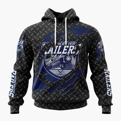 Personalized Worcester Railers Hoodie Special Black Metal Design ST2