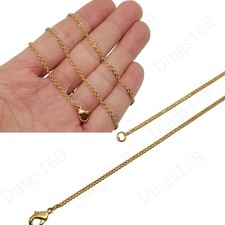 Unisex 18K Yellow Gold Filled Tarnish-Free 20inch 2mm Cable Chain Necklace T146G
