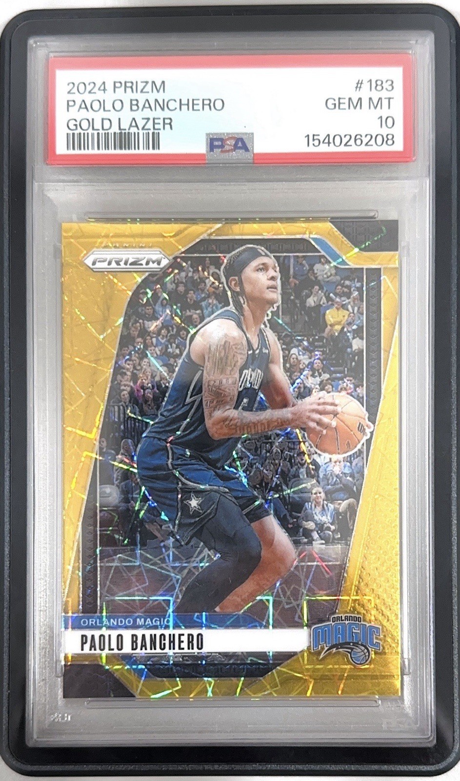 Panini 2024 Prizm Paolo Banchero /10 Gold Lazer Orlando Magic PSA 10 POP 1🔥