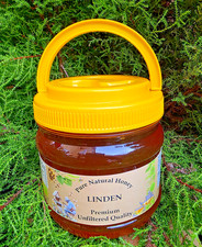 1.1kg Pure Organic Honey Linden/Lime tree Honey Runny Raw Unprocessed Unfiltered