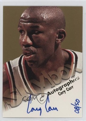1998-99 Skybox Premium Autographics Blue Ink 8/50 Cory Carr Rookie Auto RC e1e