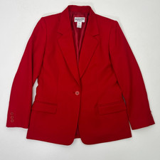Pendleton Vintage 6P Red Blazer 100 Wool Jacket Holiday Office Casual USA