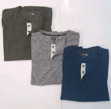 Canada Weather Gear Long Sleeve Henley Shirt Mens XXL 2XL Lot Of 3 3-pack New