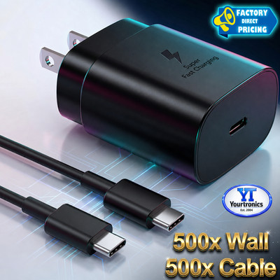 500x Type USB-C Fast Charge Cables+Wall Chargers Sync Data Bulk Wholesale OEM