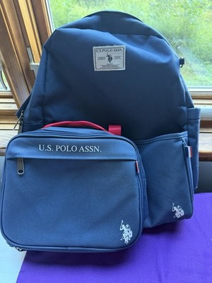 U.S. Polo Assn Blue Backpack with Insulated Lunch Box and Pencil Pouch NWT