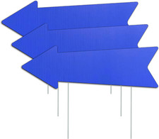 Blue Arrow Signs with Stakes 16 x 5 Inches,This Way Directional Arrow Yard Signs