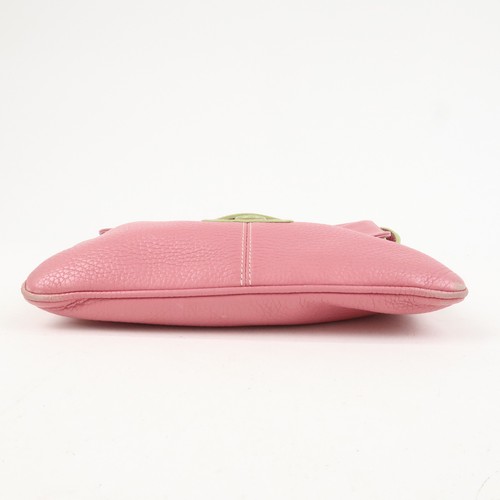 LOEWE Senda Leather Shoulder Bag Crossbody Bag Pink Light Green Auth Used F/S - Picture 5 of 24
