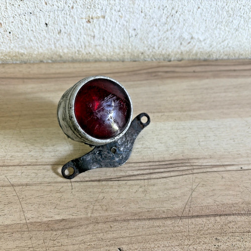 VINTAGE PRE WAR P&H MOTORCYCLE  REFLECTOR WITH RUBY GLASS LENSE