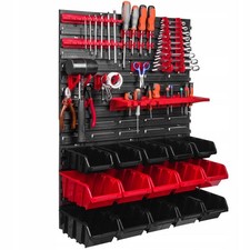 Tool Board 58x78cm, Workshop Wall, 15 Bins, Garage, Keys, Organiser