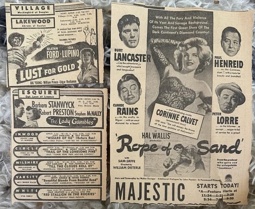 16-piece Newspaper Movie Ads And Photos