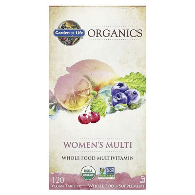 2 X  Garden of Life, Organics, Womens Multi, 120 Vegan Tablets