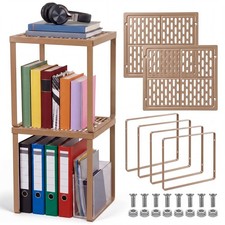 2 PCS Locker Organizer Shelf Stackable 2Tier Metal Shelves 11x10x12 Inch