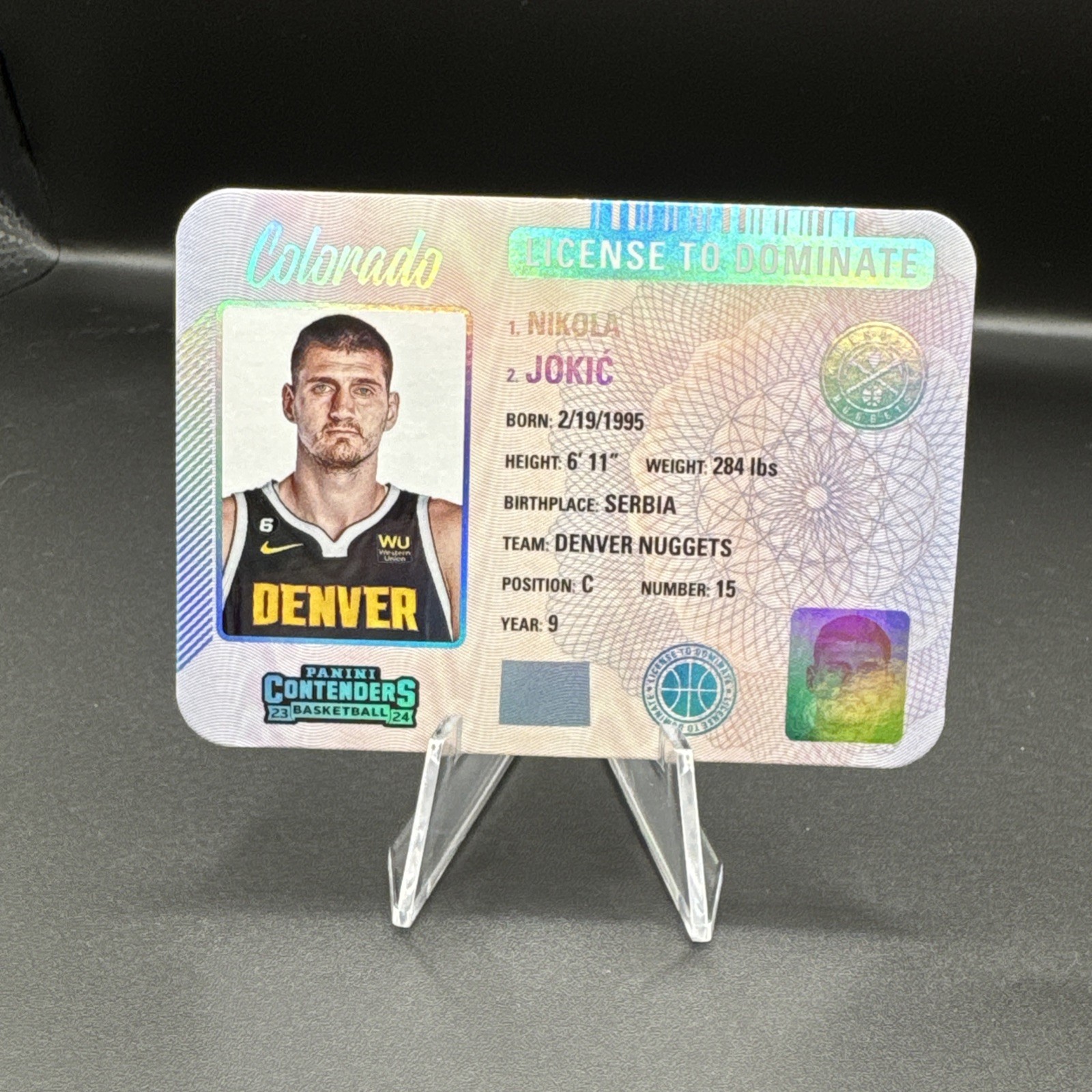 2023-24 PANINI CONTENDERS LICENSE TO DOMINATE #11 NIKOLA JOKIC SP INSERT !