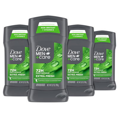 Dove Men+Care Antiperspirant Deodorant Stick for Men 4 Count Extra Fresh with 72