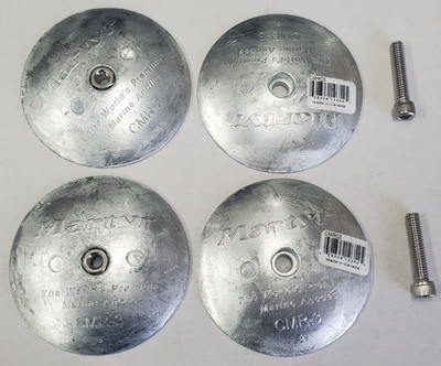 MARTYR ANODE RUDDER, TRIM TAB, STRUT, ZINC ANODE CMR03 3-3/4'' , TWO SETS, PAIR