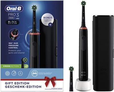 Oral-B Pro 3 3500 elektrische Zahnbürste Schwarz Reiseetui Timer