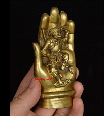 Brass Tathagata Head Monkey King Sun Wukong Buddha Statue Home Decor Crafts