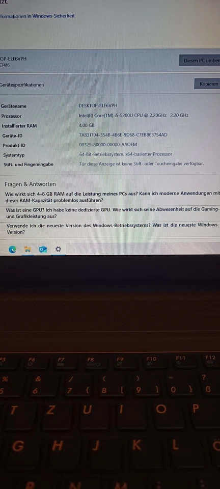 Medion Akoya E7416 - Core i5 - 1TB HDD - Windows 10 - 17 Zoll Notebook Laptop - Bild 4 von 4