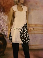 $2900 New MARC JACOBS Off White Silk Tunic Halter Black Lace Top Mini Dress 6