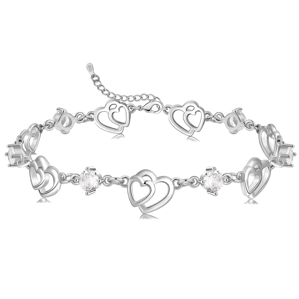 Charm Bracelets Heart Bracelet Sterling Silver Sister Bracelets