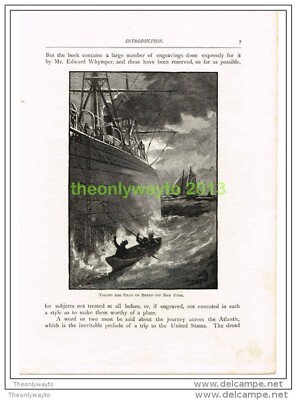 TAKING THE PILOT ON BOARD, OFF NEW YORK, USA, BUCHILLUSTRATION (DRUCK) 1891