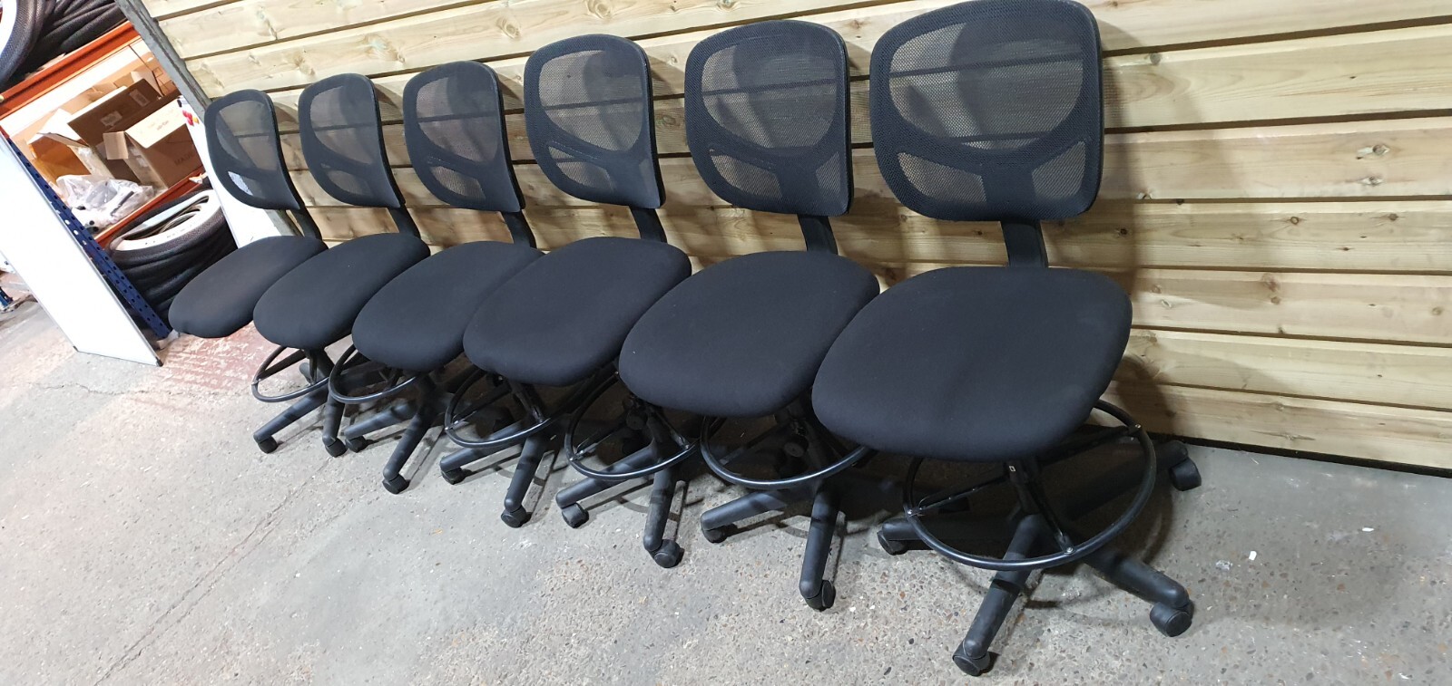 *USEDCLEARANCE* 6x Black Height Adjustable Office Chairs eBay