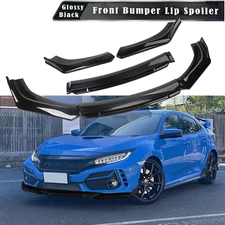 For Honda Civic SI Glossy Black Front Bumper Lip Spoiler Splitters Body Kit
