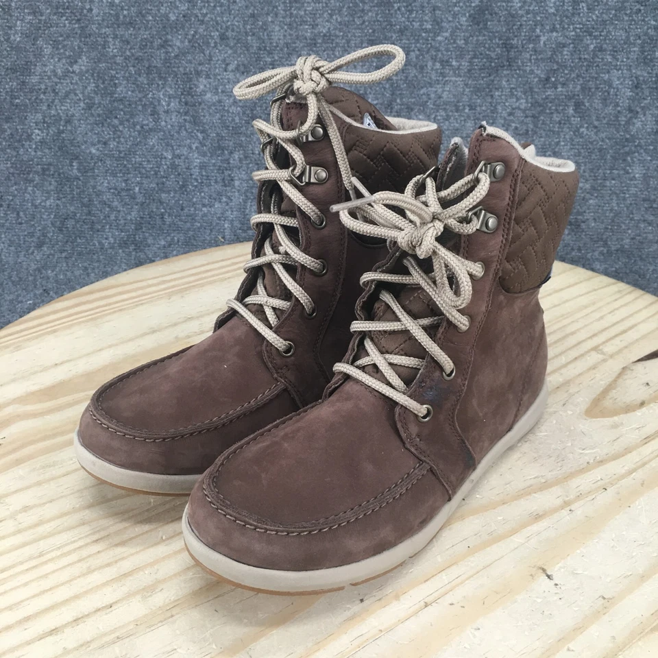 Columbia 防水靴女式 7.5 巴哈马 PFG 棕色皮革系带 BL5982-256 — 第 3/4 张图片