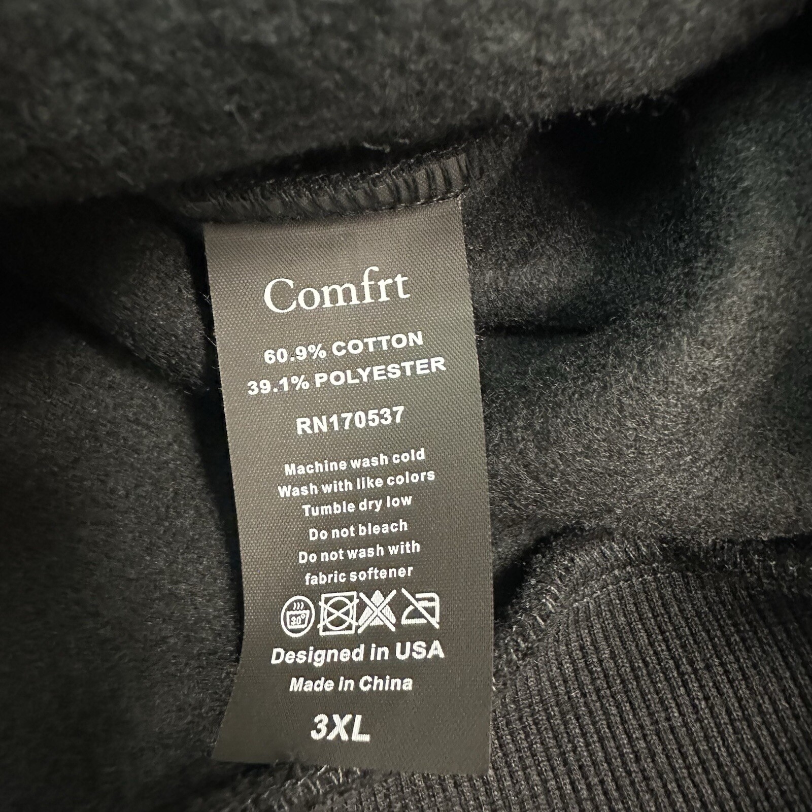 Comfrt Signature Hoodie Onyx Black Color Unisex 3XL