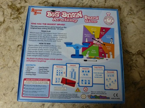 Big Brain Academy Board Game University Games Ages 8+ Complete W/ All Pieces - Picture 2 of 2