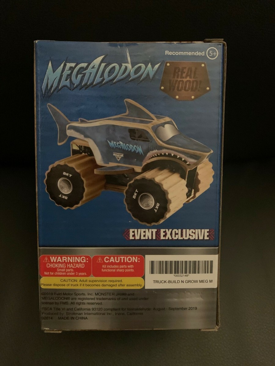 MEGALODON SHARK EVENT EXCLUSIVE MONSTER JAM TRUCKS REAL WOOD