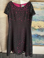 Nue By Shani Dress Laser Cut Black/ Pink Size 16