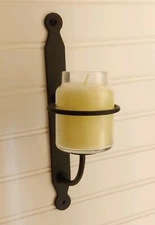 Amish made durable wrought iron Votive / Mini Jar Candle Holder Sconce w/ screws