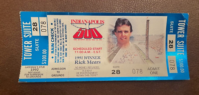 1992 Indy 500 - Race Ticket Stub Tower Suite 28
