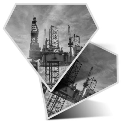 2 x Diamant Aufkleber 10 cm BW - Offshore Gas Öl Plattform #36588