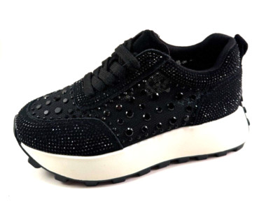 Lonza 2319-1 Black Embellished Fashion Platform Sneaker